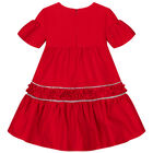 Girls Red Embellished Dress, 1, hi-res